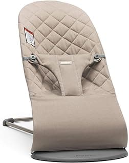 BabyBjörn Bouncer Bliss, Sand Gray, Woven, Classic Quilt | 2-in-1 Adjustable Baby Bouncer Seat and Toddler Chair, Newborn to Toddler (8-29 lbs), 4 Positions, Lightweight & Portable