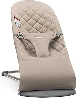 BabyBjörn Bouncer Bliss, Sand Gray, Woven, Classic Quilt | 2-in-1 Adjustable Baby Bouncer Seat and Toddler Chair, Newborn to Toddler (8-29 lbs), 4 Positions, Lightweight & Portable