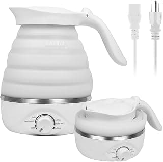 Travel Foldable Electric Kettle - 110V 700ml Collapsible Kettle White | 850W Small BPA-free Tea Pot for Camping Food Grade Silicone Travel Electric Collapsible Kettle for Tea & Coffee