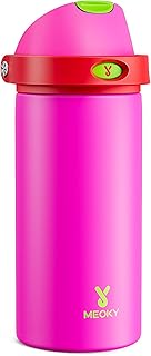 18 oz Insulated Water Bottle for Kids: Meoky Stainless Steel Water Bottle with 2-in-1 Straw and Spout Lid - Leak Proof, Cold for 24 Hours, BPA-Free for Girls School Backpacks, All the Berries