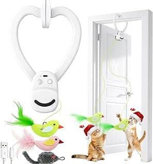 Amazon Deal Alert: Interactive Cat Toys for Indoor Cats: Automatic Flying Bird Feather Wand Chase Exercise Enrichment Stimulation, USB Rechargeable Durable Safe Hanging Toy for Bored Kittens Adult Multi Cat Households