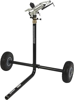 Strongway Wheeled Sprinkler - 1 1/4in. Sprinkler Head with 5 Nozzles, 10in. Flat-Free Tires
