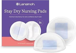 Lansinoh Stay Dry Disposable Nursing Pads, 36 Count | Soft, Super Absorbent, Breast Pads, Breastfeeding Essentials for Moms