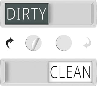 Dishwasher Clean Dirty Sign,Non-Scratch, with Optional Self-Adhesive Stickers for Kitchen Decor, Easy to Read & Slide