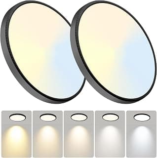 WKONCLDY 7.5Inch LED Ceiling Lights, 5 Colors Selectable (3000K/3500K/4500K/5000K/6000K) Flush Mount Ceiling Lights, Super Slim LED Ceiling Light Fixtures 0.87Inch for Living Room