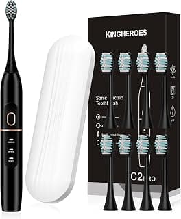 Hidden Gem Find: Electric Toothbrush Set, Comes with 8 Brush Heads & Travel Case,4 Modes with 2 Minutes Built in Smart Timer, One Charge for 60 Days, 42000 VPM Motor (Black)