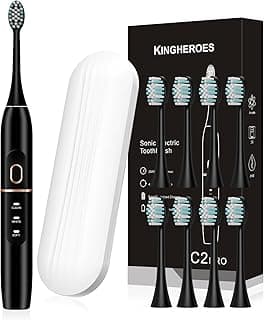 Hidden Gem Find: Electric Toothbrush Set, Comes with 8 Brush Heads & Travel Case,4 Modes with 2 Minutes Built in Smart Timer, One Charge for 60 Days, 42000 VPM Motor (Black)