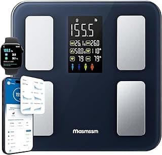 Smart Scale for Body Weight, BMI & Body Fat 8-in-1 Large Display 22 Metrics | Bathroom Digital Bluetooth Scale, Heart Rate, 400 lb/180 kg , App Sync, Multi-User Support, iOS & Android