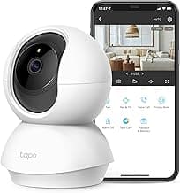 Tapo TP-Link 2K Pan Tilt Security Camera for Baby Monitor, Dog Camera w/Motion Detection, 2-Way Audio Siren, Night Vision, Cloud &SD Card Storage (Up to 256 GB), Works with Alexa & Google Home (C210)