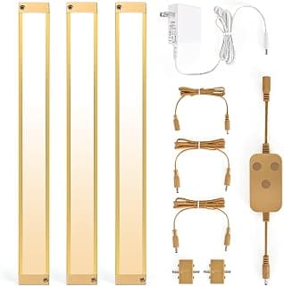 3pack 12inch Dimmable LED Under Cabinet Light Kit, 2700K to 6000K Smart LED Under Counter Lighting Fixture, Compatible with Alexa, Google Assistant, for Kitchen, Pantry, Shelf (Gold)