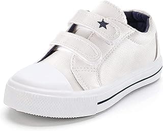 Toddler Boys & Girls Shoes Kids Canvas Sneakers with Cartoon Dual Hook and Loops