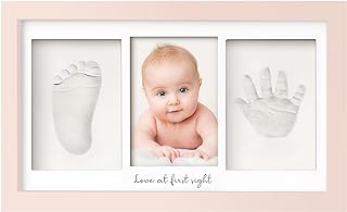 KeaBabies Baby Hand and Footprint Kit - Clay Handprint Keepsake Frame, Newborn Nursery Picture Frame, Personalized New Mom Gifts for Shower & Registry, First Mother's Day (Petal Pink)
