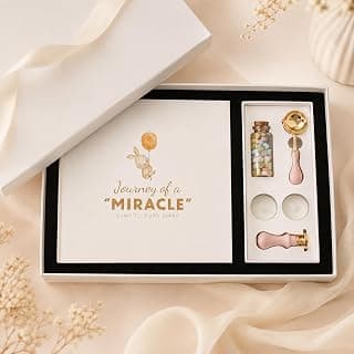 Pregnancy Journal for First Time Moms | Baby Essentials Memory Book Gift Set, All-in-One Keepsake Box, Wax Seal Kit and Footprint Kit, Baby Scrapbook, Photo Album