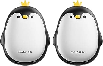 Gaiatop Magnetic Hand Warmers Rechargeable 2 Pack, 3 Settings Cute Pocket Penguin, Fast Hot Hands Reusable Portable Electric Heater for Camping Hunting Golf, Stocking Stuffers Gifts for Women Men