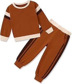 Trending on Amazon: Toddler Girl Clothes Outfits Cute Color Block Long Sleeves Top and Pants Sweatsuit 2 Piece Winter Clothing Set