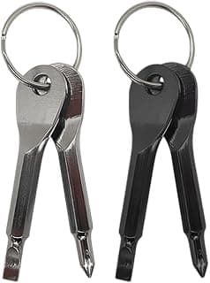 Pocket Screwdriver Set (Pack of 2) - Best Stocking Stuffers - EDC Keychain - Portable Repair Tool for Small Projects, Furniture - Compact & Ergonomic Flat Head & Phillips Key Screwdriver - 2 Colors