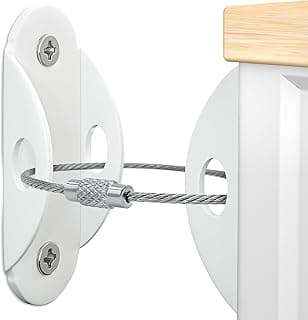 Furniture Anchors 10 Pack, Anti-Tip Furniture Straps for Baby Proofing | Detachable Furniture Wall Anchor for Quick Release, Earthquake Straps Secure Dresser, Cabinet, Drawer Up to 400 Lbs, White