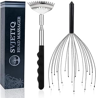 Svjetiq Head Massager Back Scratcher, 20 Fingers Head Scratcher Scalp Massager & Back Scratcher for Men Women, Christmas Gift Stocking Stuffers for Deep Relaxation, Hair Stimulation