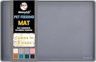 MateeyLife Silicone Cat & Dog Food Mat for Floors Waterproof, Anti-Slip Dog Bowl Mats for Food and Water, Pet Feeding Mats with Lip to Prevent Spills, Pet Placemat for Messy Drinkers to Protect Floors