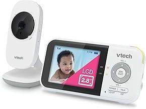 VTech Baby Monitor No WiFi – 19Hr Video Battery, 1000ft Range, Night Vision, Two-Way Talk, Temperature Sensor, Sound-Activated Screen, Lullabies | VM819