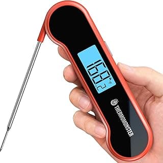 0.5 Sec Instant Read Meat Thermometer Digital with ±0.5℉ Precision, Red | Food Thermometer for Cooking Kitchen Gadgets, Oven Grill Candy BBQ Essentials Accessories, Gifts for Him Dad Men Birthday