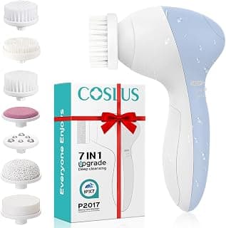 7-in-1 Rotating Design, Electric Exfoliator Massage Brush for Deep Cleaning, Gentle Skin Care, Men and Women, Waterproof