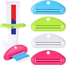Toothpaste Squeezer, 4PCS Bottle Squeezer Tool Toothpaste Holder for Bathroom, Home Use, Assorted Colors