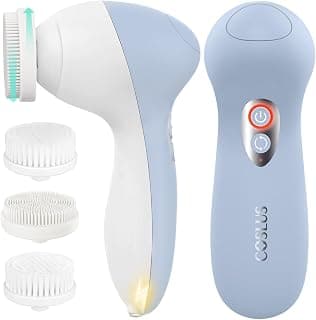 Electric Spin Brush for Removing Blackhead, Exfoliating, Massaging, Type-C Rechargeable, 3 Speeds, Waterproof, Men Women Blue