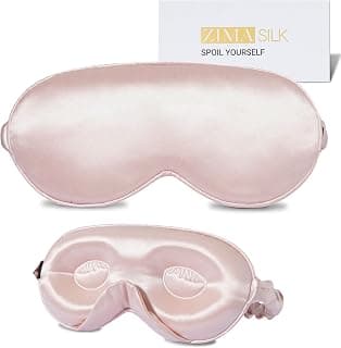ZIMASILK Adjustable 3D 22 Momme 100% Mulberry Silk Sleep Mask | Upgraded Eye Mask for Sleeping - Soft & Breathable Blindfold - Blackout for Deep Sleeping (Pink)