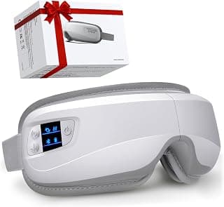 Eye Massager with Heat & Bluetooth Music, Birthday Gift for Dad Mom Men Women, Heated Eye Mask for Migraines Relief, Reduce Strain, Headache Relief and Improve Sleep, Eye Care Device