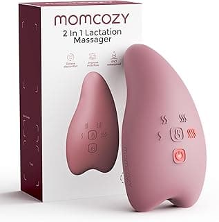 Momcozy A1Pro Lactation Massager with Heat, Deep Vibration, Cozy Red, 1PCS | Rapid Heating, Clog Relief, Efficient Pumping, Breastfeeding Essentials, Memory Function, Fast Charging, Nursing, Soothing