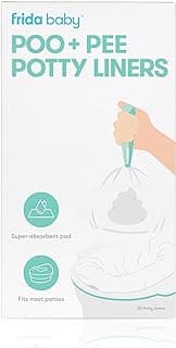 Frida Baby Poo + Pee Potty Liners, Leak-Proof, Super-Absorbent Liners Potty Bags, Fits Most Potty Chairs for Easy Cleanup, 30 Count