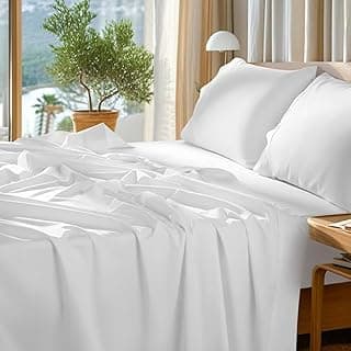 Is It Worth Buying: SONORO KATE 100% Egyptian Cotton Sheets Set - 1000 High Thread Count, Luxury 5-Star Hotel Sateen Bed Sheets, Soft, Breathable Long Staple Sheets, Fit up to 16" - 4 PC (White,Queen)