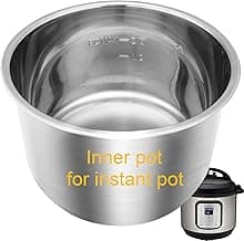 Stainless Steel Inner Pot for Instant Pot 6QT, Upgrade Replacement Pot for Instant Pot 6 Quart, Food Grade 304 (18/8) Stainless Steel Insert for Instantpot with Thick Bottom, Non-Toxic (No Teflon)