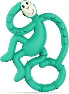 Matchstick Monkey Silicone Mini Teether & Gel Applicator – Silicone Baby Teether, Easy-to-Grip, BPA-Free, Supports Self-Soothing & Early Brushing, 3 Months+, 4 Inches, Green