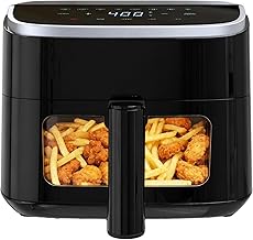 NEWBULIG Air Fryer,4QT Small AirFryer with Easy View Window and Interior Light, Digital Touchscreen with 8 Presets for Custom Cooking, Nonstick and Dishwasher Safe Basket, Black