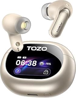 LDAC Hi-Res Audio, Stereo Bass, 6 Mics AI Call Ear Buds, 80H Playtime, IPX8 Waterproof, 32 EQ via App, Wireless Charging Gold