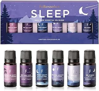 Aromatherapy & Meditation, Lavender, Peppermint, Jasmine Eucalyptus Orange, Relaxing Essential Oil Set for Sleep Essentials