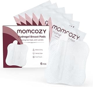 Momcozy Hydrogel Nursing Pads,Cooling Relief,Breastfeeding Essentials 6pcs | Nipple Pads with Lanolin, Instant Cooling Relief, Support for Breastfeeding and Pumping, Individually Wrapped