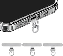 Yojaro 360° Rotating Stainless Steel Phone Tether Tab (3-Pack) - Universal for iPhone & Other Phones (Fits Wristbands/Necklaces/Crossbody Straps)