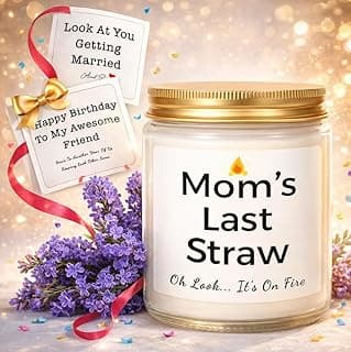 Gifts for Mom, Birthday Gifts for Women, Unique Gift for Mom from Daughter Son, Funny Candle with Replaceable Stickers, Ideal Mothers Day Gift for Moms, Womens, Wife, Her