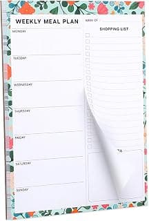 Tear-Off Shopping List, 7x10 In, Flower Design, Full Backing Grip, for Meal Prep, Kitchen, Families, Parents, Home Office