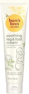 Burt's Bees Mama Bee Leg and Foot Cream, Soothing Formula with Peppermint and Coconut Oil, Fragrance Free, 99% Natural Origin, 3.38oz