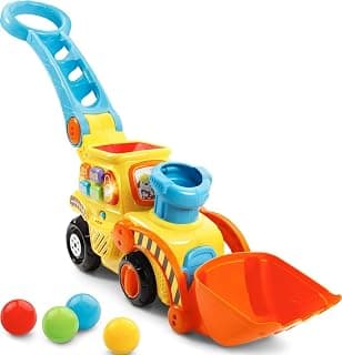 VTech Pop-a-Balls Push and Pop Bulldozer, Yellow