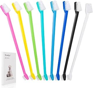 Newday Dog Toothbrush Set of 8 - Dual Headed, Dental Hygiene Convenient Soft Toothbrush to Clean pet Teeth, Dog Tooth Brushes for Small to Large Dogs, Cats, and Most Pets, Teeth Brush in Bulk