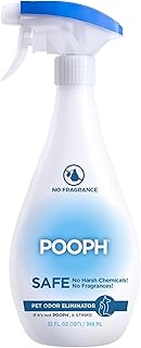 POOPH Pet Odor Eliminator Spray 32oz Fragrance Free Odor Remover for Dogs and Cats Urine Poop Pee Deodorizer for Home Carpet Furniture Litter Box