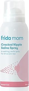 Frida Mom Saline Spray for Cracked Nipples, Breastfeeding Essentials for New Moms, Gentle for Baby and Mom, Spray to Heal Sore, Cracked Nipples, 2 fl oz