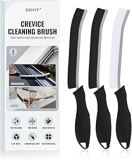 SXhyf Crevice Cleaning Brush - Grout Scrub Brush, House Cleaning Supplies | Small Brushes for Cleaning, Hard Bristle Tile Grout Brush Gap Cleaning Tool for Household Use, Bathroom, Kitchen (3pcs)