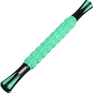 Muscle Roller & Massage Roller Stick for Athletes - Lymphatic Drainage Support, Relieves Muscle Soreness, Cramping & Tightness - Targets Legs, Arms, Back & Calves (Mint Green Wheel)