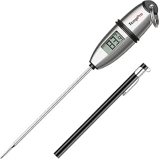 TempPro TP02S Digital Food Thermometer for Cooking Bread Baking Sourdough Liquids, Meat Thermometer Digital with Super Long Probe for Kitchen BBQ Yogurt Candy Making Accessory (Previously ThermoPro)